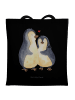 Mr. & Mrs. Panda totebag Pinguin umarmen ohne Spruch in Schwarz