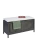 relaxdays Wäschekorb in Grau/ Weiß - (B)100 x (H)50 x (T)38 cm