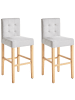 Beliani 2-tlg Barhocker MADISON in Grau/Braun