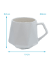 Intirilife Kaffee Tee Tasse in Feinschliff Optik 350 ml Becher mit Henkel in 6x Weiß