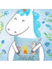 Mr. & Mrs. Panda 40x40 Kissen Pinguin Lagerfeuer mit Spruch in Eisblau