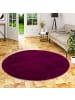 Pergamon Fellteppich Luxus Super Soft Plush Rund in Zwart