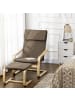 HOMCOM Relaxsessel mit Hocker-66,5B x 80T x 99H cm-Braun