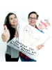 Mr. & Mrs. Panda 40 x 40 Kissen Malteser Moment mit Spruch in Weiß