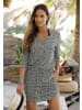 s.Oliver Jerseykleid in schwarz-creme-bedruckt