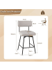 COSTWAY 2er Set Barhocker drehbar 47 x 51 x 90,5 cm in Beige