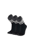 MUNADUNA 3er-Pack Yoga/Pilates Zehensocken – Streifen-Design Schwarz