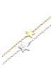 Elli Armband 925 Sterling Silber Sterne, Astro, Stern, Bi Color_Tri Color in Silber