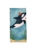 Mr. & Mrs. Panda Badehandtuch Orca Zylinder Design ohne Spruch in OZeichenanblue
