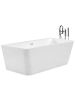 Beliani 2-tlg Badewanne HASSEL in Weiß/Silber