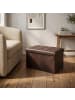 SCENA LIVING Rechteckiger Hocker mit Stauraum aus Kunstleder in Braun, 38 x 38 x 38 cm