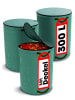 Praknu 3x Gartenabfallsack Stabil 300 Liter - Deckel - Laubsack mit 4 Griffen
