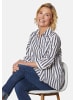 GOLDNER Baumwoll-Bluse 3/4-Arm Streifen in weiß / marine / gestreift