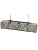home24 home24 3-flammige Pendelleuchte aus Leinen, Rattan & Eisen in Braun, 100 x 20 x 120 cm in Braun