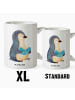 Mr. & Mrs. Panda Tasse Pinguin Buch ohne Spruch in Weiß