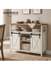 VASAGLE Sideboard Daxton in Weiß-Braun - (B)33 x (H)80 x (T)100 cm