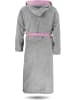 normani Unisex Baumwoll Bademantel mit Kapuze Izmit in Grau/Rosa