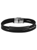 Adeliás Damen Armband aus Leder 21 cm in schwarz