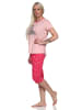 NORMANN kurzarm Schlafanzug Capri Pyjama Eulen "Nachteule" in rosa