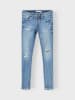 name it Jungen Skinny-Jeans mit Rissen Light Blue Denim 158