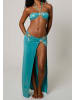 Moda Minx Maxirock Starfish Long Side Slit Skirt in Blue Shimmer