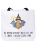 Mr. & Mrs. Panda Tote Bag Fledermaus Zauberer mit Spruch in Weiß