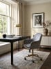 KADIMA DESIGN Schreibtischstuhl Samt , Design Drehstuhl mit Lehne, Arbeitsstuhl in Grau