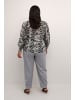 KAFFE curve Langarm-Bluse KCdana in Turtledove / Black graphic