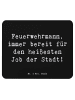 Mr. & Mrs. Panda Mousepad Spruch Feuerwehrmann Held mit Spruch in Schwarz