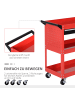 HOMCOM Werkstatt-Rollwagen-82L x 35B x 76H cm-Schwarz+rot