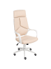 Beliani Bürostuhl DELIGHT in Beige/Weiß - (W) 64 x (H) 116 x (L) 64 cm