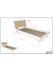 58 aufm Kessel EINZELBETT 90x200 Keeley Buche Weiß Holz Polsterkopfteil Komfort