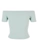 Urban Classics Urban Classics Damen Ladies Organic Off Shoulder Rib Tee in frostmint