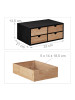 relaxdays Schreibtisch Organizer in Schwarz/ Natur - (B)33 x (H)13,5 x (T)21 cm