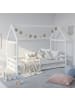 Homestyle4u Hausbett 80x160 mit Lattenrost in Weiß