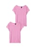 Vero Moda 2er-Pack T-Shirt Einfarbiges Stretch Oberteil in Fuchsia