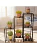 relaxdays Blumenregal in Schwarz - (B)80 x (H)81 x (T)28,5 cm
