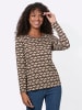 WITT WEIDEN Langarm-Shirt in schoko-sand-bedruckt
