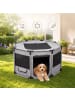 relaxdays Welpenauslauf in Grau/ Schwarz - (B)114 x (H)62 x (T)114 cm