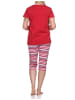 NORMANN Capri Schlafanzug kurzarm Pyjama Anker und Ringeln - 74838 in rot