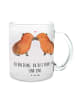 Mr. & Mrs. Panda Glas Capybara Liebe mit Spruch in Transparent