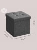 SONGMICS Sitzhocker Minota in Dunkelgrau - (B)30 x (H)30 x (T)30 cm