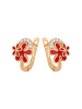 NAEMI Women Earrings in Rose Gold Red