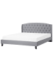 Beliani Doppelbett BORDEAUX in Grau/Schwarz - (W) 189 x (H) 106 x (L) 221 cm