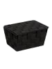 relaxdays 2 x Aufbewahrungskorb in Schwarz - (B)19,5x (H)10,5 x (T)14,5 cm