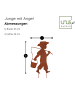 UNUS Gartenstecker Rost Junge mit Angel in Braun