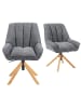 DUBI Möbel 2er-Set: Bürostuhl Mika-Hedi in Grau - (B)60 x (H)89 x  (T)68 cm