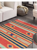 Beliani Kelim HATIS in Bunt/Blau/Rot - (W) 140 x (L) 200 cm