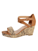 Divine Factory Sandalen mit Keilabsatz im Schlangenlook Braun