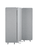 Beliani Büro-Raumteiler STANDI in Grau - (W) 184 x (H) 184 x (L) 30 cm